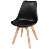 Cadeira Leda ? Charles Eames, Saarinen Wood Com Almofada Preta