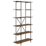 Estante Industrial Tube Artesano 180 Cm Mdp Vermont Seis Prateleiras Estrutura Metálica Preta