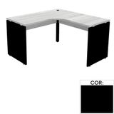 Mesa De Escritório Em L Pé Painel Pe25 Em Mdp 145 X 145 X 60 Cm Preta Com Base Preta