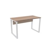 Mesa De Escritório Pé Tubular Pe25 Em Mdp 150 X 60 Cm Cor Noce Naturalle E Base Branca