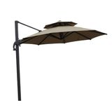 Ombrelone Lateral Belize Rivatti 300 Cm Em Aluminio Com Base Cruz Capa Poliéster Fendi