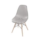 Cadeira Eames Dsw Colmeia Polipropileno Fendi Base Madeira