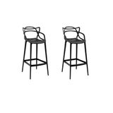 Conjunto C/2 Banqueta Allegra Alta Master Preta Cozinha Americana Balcão Polipropileno