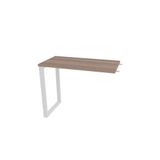 Mesa De Escritório Complemento Pé Tubular Pe25 Em Mdp 90 X 45 Cm Noce Naturalle E Base Branca