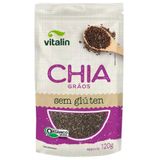 Kit 3x: Chia Em Grãos Orgânica Sem Glúten Vitalin 120g