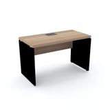 Mesa De Escritório Com Caixa De Tomada Pe40 Em Mdp 120 X 60 Cm Noce Naturalle Base Preta