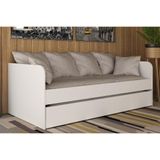 Sofá Cama Solteiro Cm8032 C/ Auxiliar Branco - Tecno Mobili