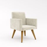 Poltrona Decorativa Para Apartamento - Sala Quarto Cor:bege