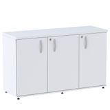 Armário Baixo Credenza Pe25 Pandin 121,50 Cm (largura) Em Mdp Liso Branco Com Três Portas
