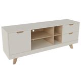 Rack Michigan 1 Porta 2 Gavetas Off White/carvalho Artely Off White/carvalho