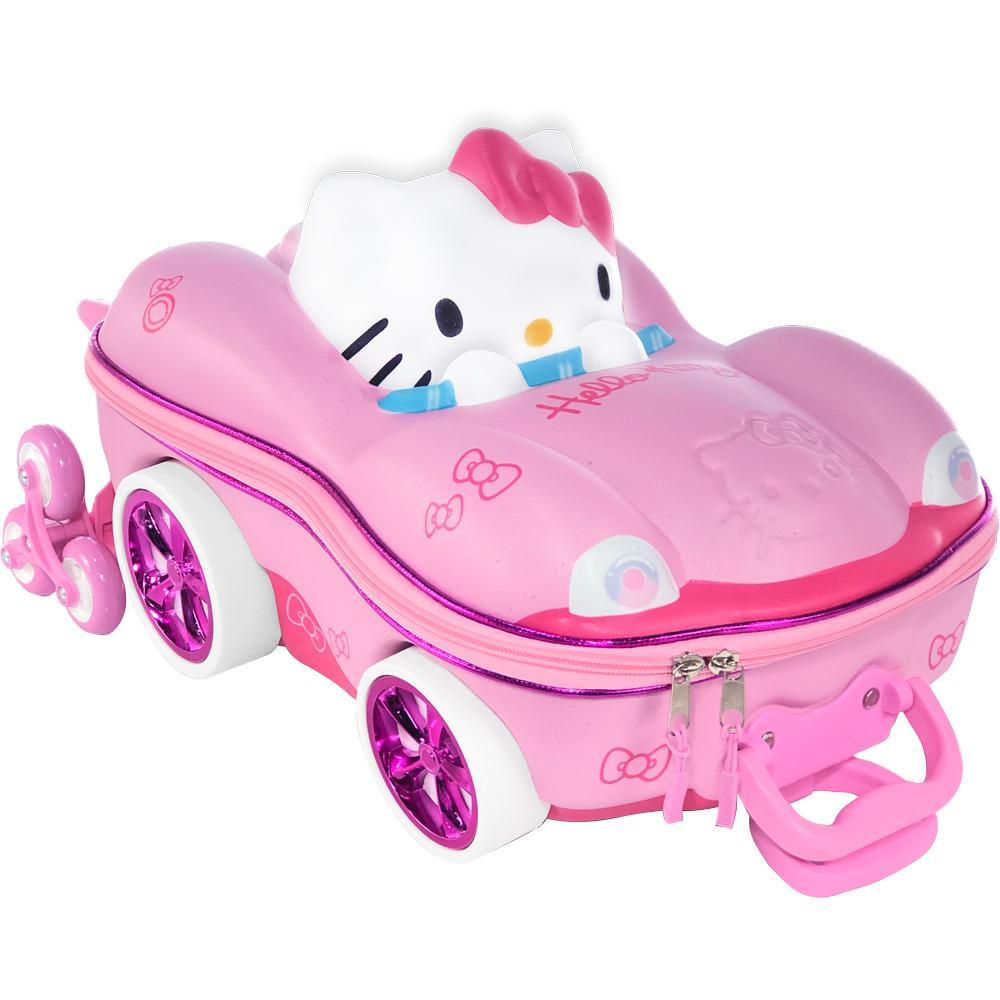 Mochila De Rodinhas Hello Kitty Carro Escolar Infantil 3d