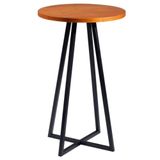 Mesa Bistrô Redonda Washignton Industrial Daf Móveis 60 Cm Madeira Maciça Mel Aço Carbono Preto