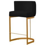 Banqueta Decorativa Emily Base Metal Dourado Cor:preto