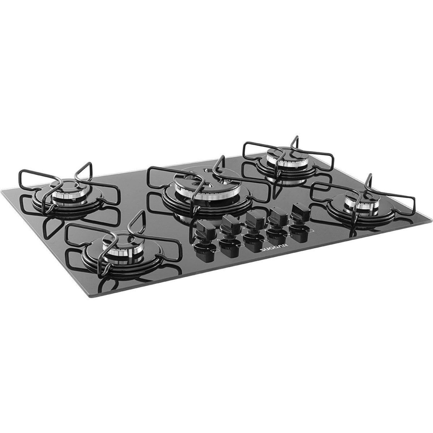 Cooktop Esmaltado 5 Bocas Suggar Bivolt Preto Preto