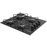 Cooktop Tri-chama Esmaltado 4 Bocas Suggar Bivolt Preto Preto