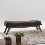 Puff para Quarto 160cm Linho Imbuia Requadro Horus Sofani Marrom/Imbuia