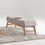 Puff para Quarto 160cm Linho Requadro Horus Sofani Bege/Natural