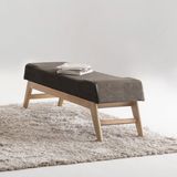 Puff para Quarto 160cm Veludo Requadro Horus Sofani Marrom/Imbuia