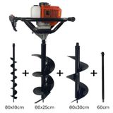 Perfurador De Solo Gasolina 52cc C/3 Brocas + Extensão 60cm