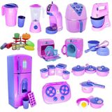 Kit Cozinha Infantil Rosa Fogão Air Fryer Fogão Jarra 39pç