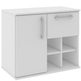 Conjunto Para Banheiro Gabinete 01 Gaveta Com Cuba E Armário Aéreo Bia B06 Branco - Lyam Decor