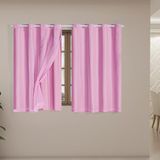 Cortina Blackout Voil 2,80x1,80 Corta Luz Sala Quarto Rosa