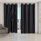 Cortina Blackout Voil 4,20x2,50 Corta Luz Sala Quarto Preto