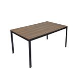 Mesa De Jantar 160cm Industrial Completa Casa Preto Fosco/nogal