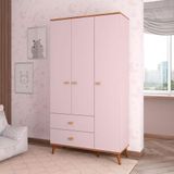 Guarda Roupa Infantil Bartira Ternura Com 3 Portas 2 Gavetas E 5 Nichos