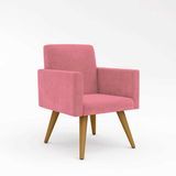 Poltrona Decorativa - Cadeira Escritório - Cor:rosa