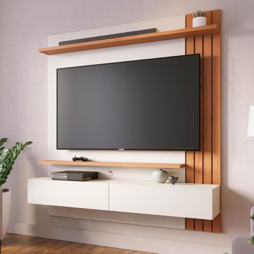 Painel Home Suspenso Colibri Juriti Com 150 Cm De Largura, Ideal Para Tv De Até 65