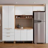 Cozinha Compacta Bartira Veneza com 7 Portas, 3 Gavetas e 5 Prateleiras