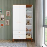 Guarda-Roupa Infantil Bartira Ternura com 5 Nichos, 2 Portas, 2 Gavetas e 106,8 cm de Largura