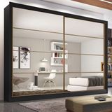 Guarda Roupa Casal Mademarques Sevilha Com 228 Cm De Largura 2 Portas 6 Gavetas 10 Prateleiras E Espelho