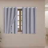 Cortina Blackout Voil 2,80x1,60 Corta Luz Sala Quarto Cinza