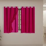 Cortina Blackout Voil 2,00,x1,40 Corta Luz Sala Quarto Pink