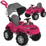 Carrinho Passeio Pedal Bandeirante Superjipe Com Capota Pink