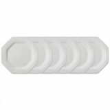Conjunto Com 6 Pratos Rasos Schmidt Prisma Em Porcelana 28 Cm Branco