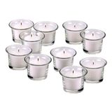 50 Mini Velas Rechauds Copo Porta Velas Vidro 7hrs