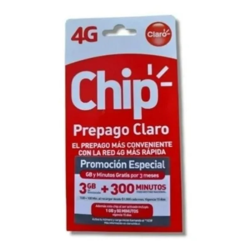 Chip Pré-pago X10 Unidades Claro 3gb + 300min