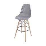 Banqueta Eames Dsw Colmeia Em Polipropileno Cinza Base Madeira