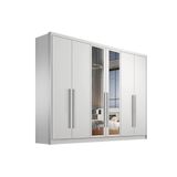 Guarda Roupa Casal 6 Portas E 8 Gavetas C/ Espelho Robust Plus Branco - Novo Horizonte