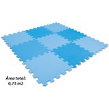Tapete EVA Tatame Liso Azul 9 Pecas Linha Decora