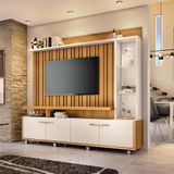 Home Theater Decorativo Perseu Tv Até 60&quot; Com Led Cinamomo/off White G26 - Gran Belo