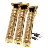 Kit Com 3 Máquininhas Corta Cabelo Barba Sem Fio Perfect Barber Dragão