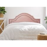 Cabeceira King Estofada Para Cama Box Com Tachas 193x60cm Provençal Luxo Dupla Rosê/fumê