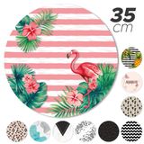 Capa Sousplat Jogo Americano Estampado Redondo Flamingo