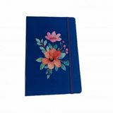 Caderneta Para Anotações Desenho Organização 13,5x20,5cm Estampas Modelo Floral Fundo Azul