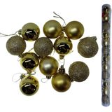 Enfeite De Natal Bola 4cm 12 Unidade Cor:dourado