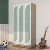 Roupeiro Fox 3 Portas 2 Gaveta Legno Salivas /verde Bellagio/branco - Politorno